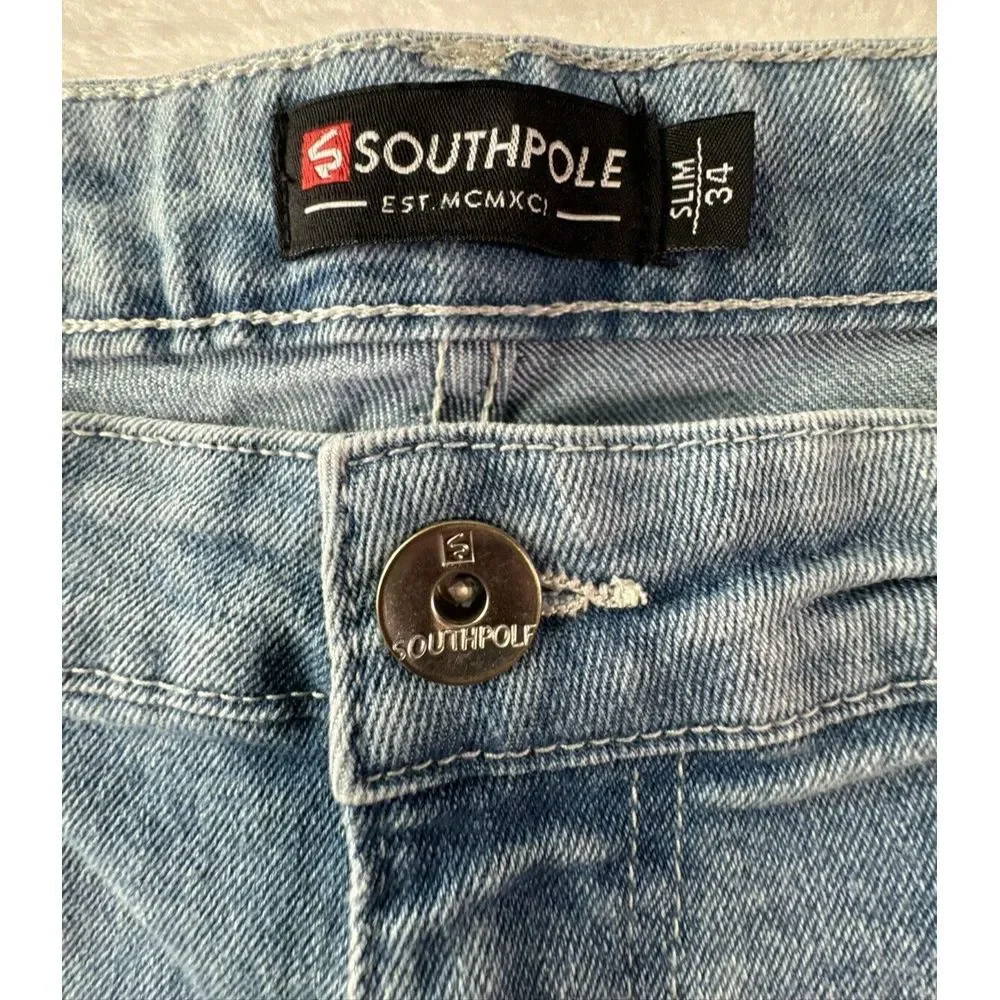 South Pole Shorts Mens 34 (Fits 36)‎ Slim Fit Jean Denim Jorts Faded Y2K 00s VTG